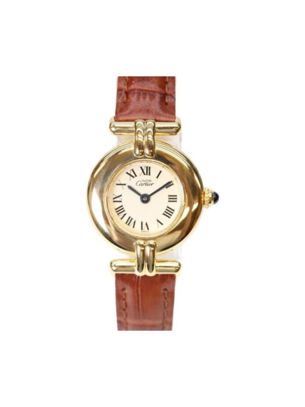 Cartier Must Colisee Vermeil SM Ivory Roman Dial Quartz Leather